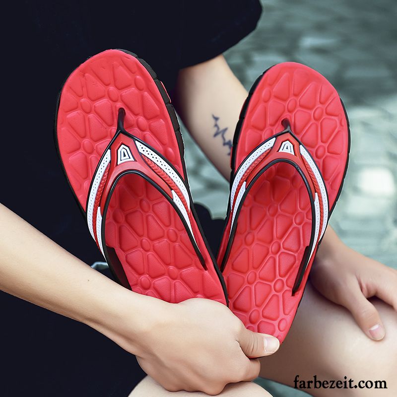 Flip Flops Herren Hausschuhe Trend Persönlichkeit Casual Sommer Große Größe Grün Sandfarben