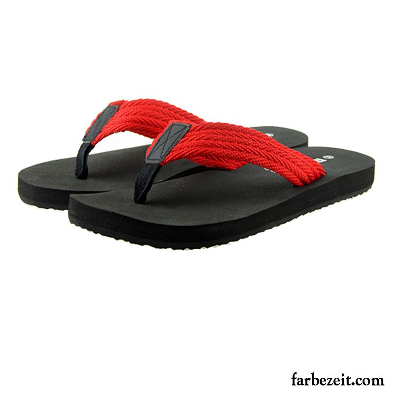 Flip Flops Herren Hausschuhe Weiche Sohle Neue Yoga Tragen Sandfarben Rot