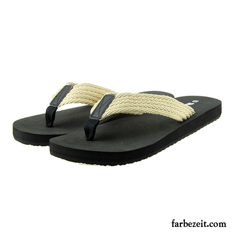 Flip Flops Herren Hausschuhe Weiche Sohle Neue Yoga Tragen Sandfarben Rot