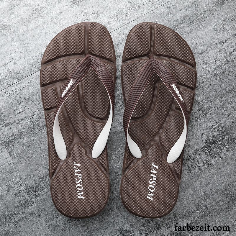 Flip Flops Herren Lovers Rutschsicher Schuhe Trend Große Größe Pantolette Sandfarben Rot