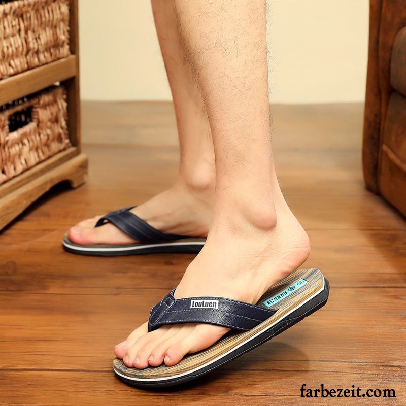 Flip Flops Herren Mode Hausschuhe Neue Sommer Trend Sandfarben Schwarz