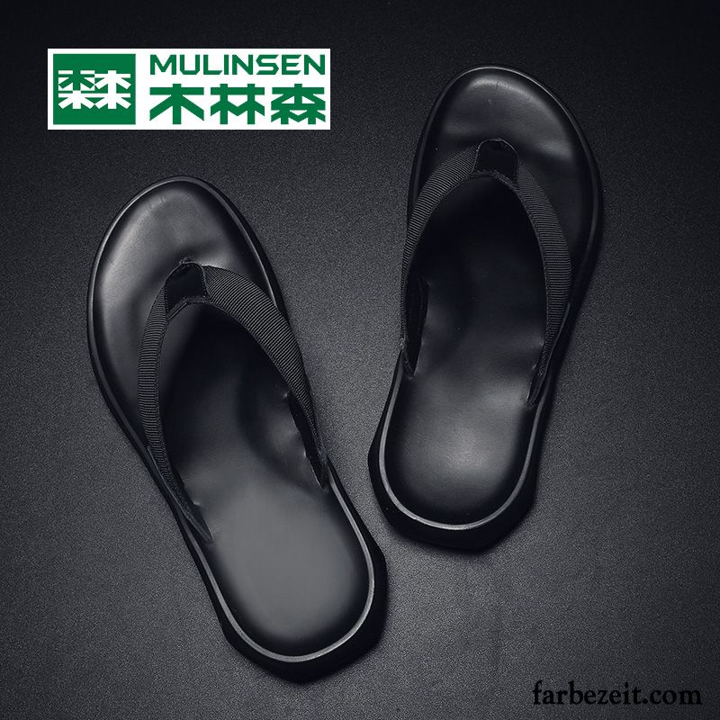 Flip Flops Herren Mode Persönlichkeit Sommer Sandalen Trend Hausschuhe Sandfarben Schwarz