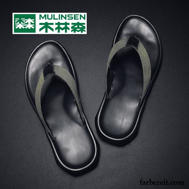 Flip Flops Herren Mode Persönlichkeit Sommer Sandalen Trend Hausschuhe Sandfarben Schwarz