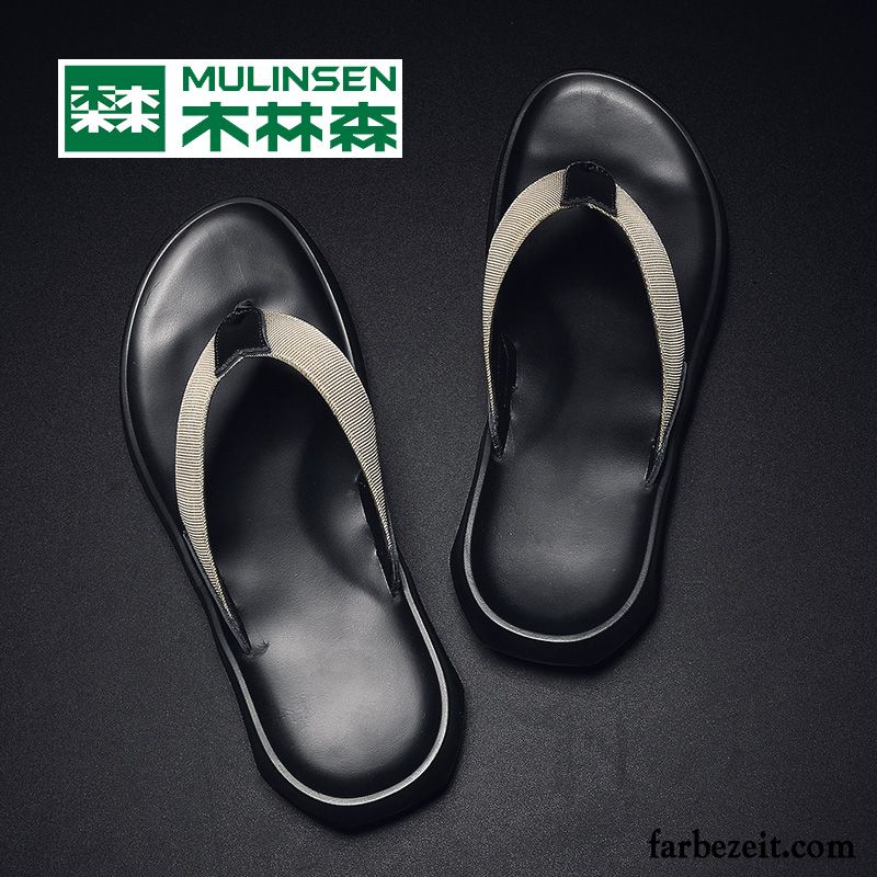 Flip Flops Herren Mode Persönlichkeit Sommer Sandalen Trend Hausschuhe Sandfarben Schwarz