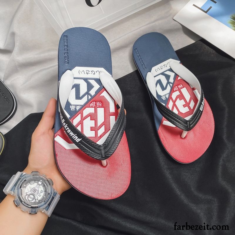 Flip Flops Herren Mode Trend Sommer Pantolette Persönlichkeit Hausschuhe Sandfarben Schwarz