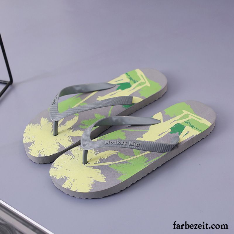 Flip Flops Herren Neue Hausschuhe Sommer Trend Rutschsicher Army Grün Camouflage Sandfarben