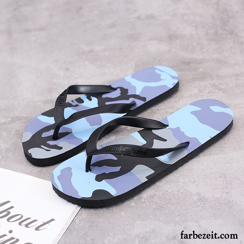 Flip Flops Herren Neue Hausschuhe Sommer Trend Rutschsicher Army Grün Camouflage Sandfarben