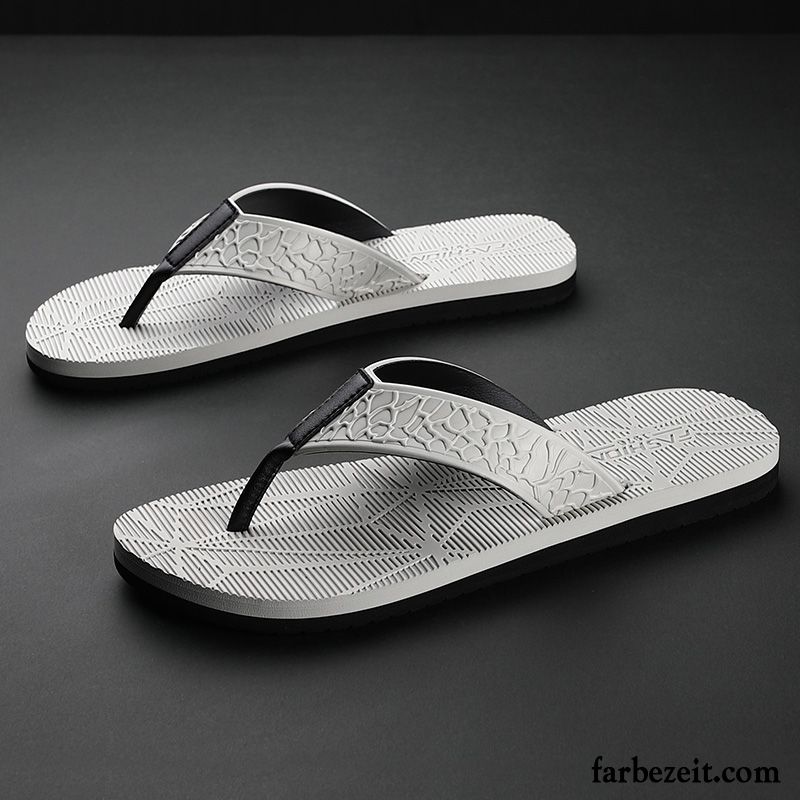 Flip Flops Herren Neue Rutschsicher Hausschuhe Sommer Draussen Persönlichkeit Sandfarben Schwarz