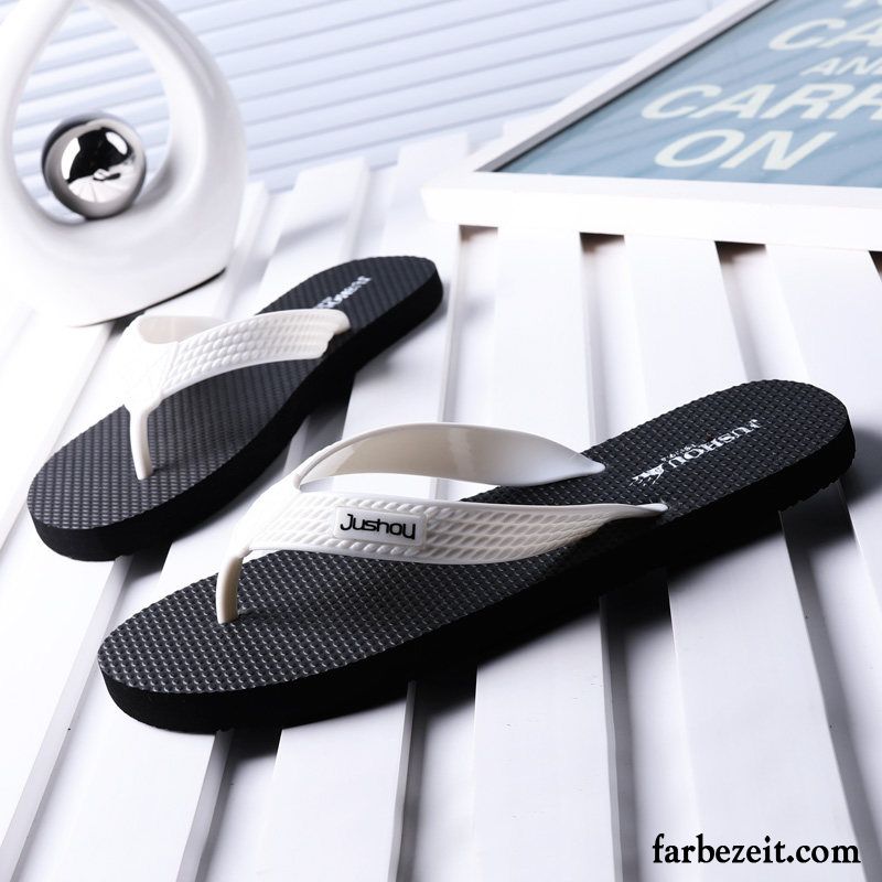 Flip Flops Herren Neue Sommer Mode Persönlichkeit Trend Weiche Sohle Sandfarben Schwarz