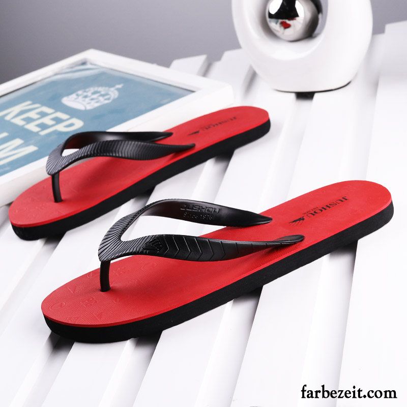 Flip Flops Herren Neue Sommer Mode Persönlichkeit Trend Weiche Sohle Sandfarben Schwarz