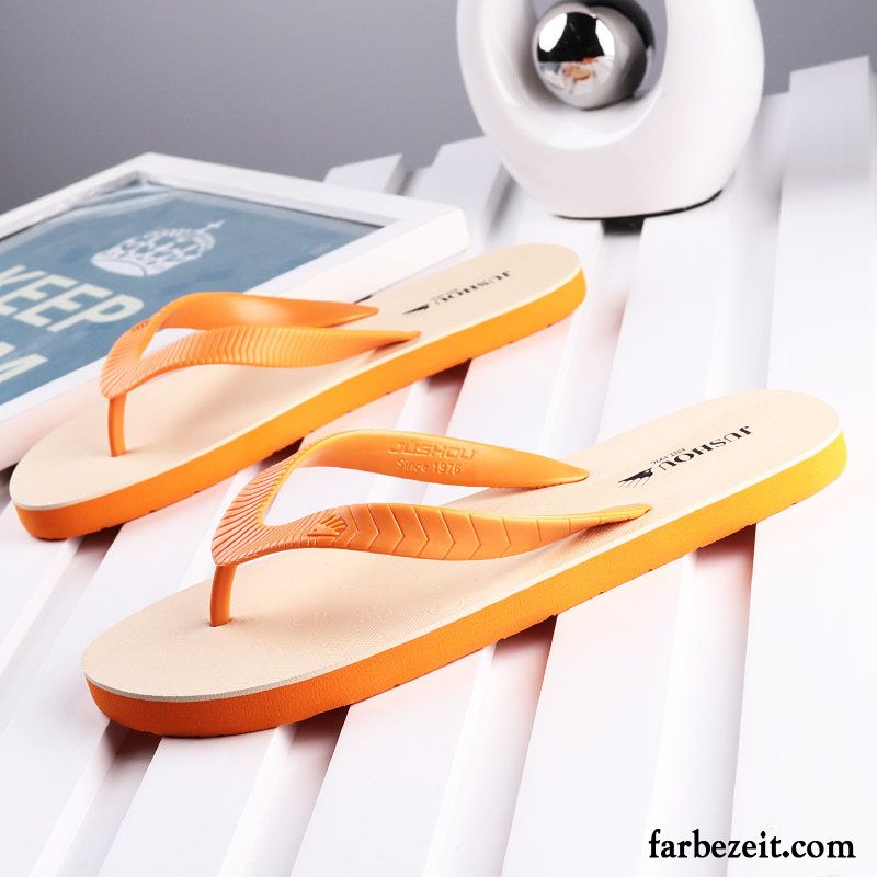 Flip Flops Herren Neue Sommer Mode Persönlichkeit Trend Weiche Sohle Sandfarben Schwarz