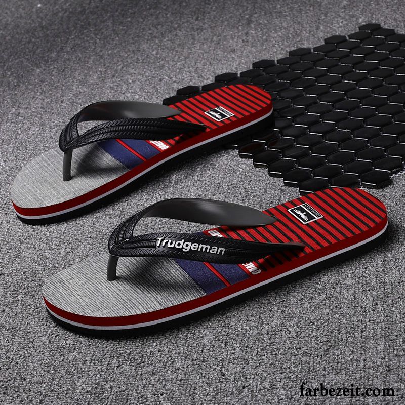 Flip Flops Herren Neue Sommer Persönlichkeit Draussen Mode Hausschuhe Blau