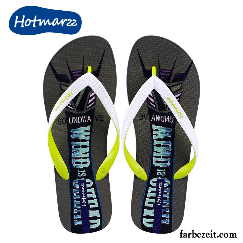 Flip Flops Herren Neue Trend Hausschuhe Persönlichkeit Sandfarben Schwarz