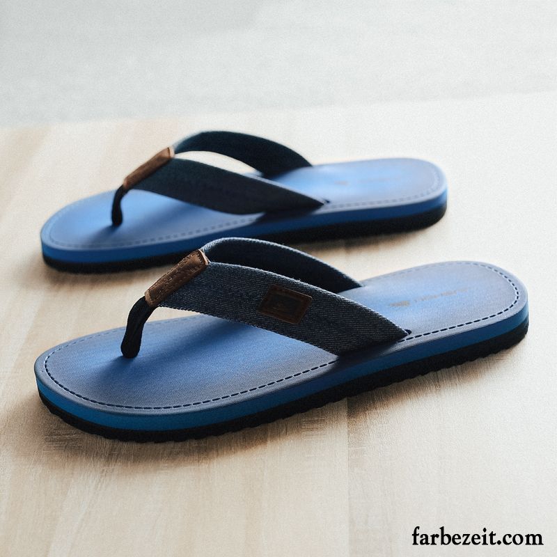 Flip Flops Herren Pantolette Neue Weiche Sohle Trend Sommer Mode Sandfarben Schwarz