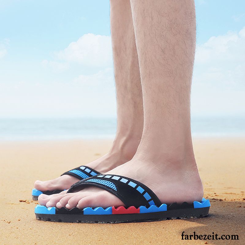 Flip Flops Herren Persönlichkeit Pantolette Neue Sommer Trend Rutschsicher Sandfarben Gelb