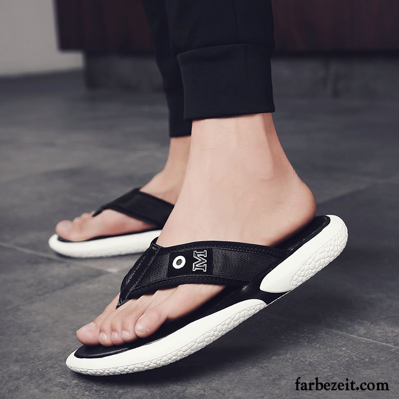 Flip Flops Herren Persönlichkeit Sommer Hausschuhe Trend Mode Neue Sandfarben Schwarz