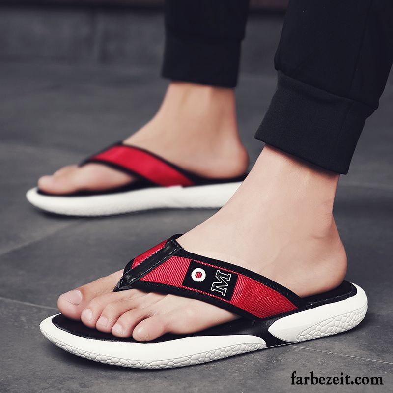 Flip Flops Herren Persönlichkeit Sommer Hausschuhe Trend Mode Neue Sandfarben Schwarz