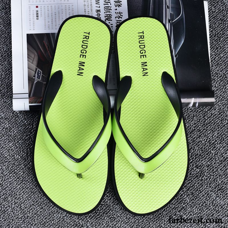 Flip Flops Herren Persönlichkeit Sommer Rutschsicher Trend Schüler Einfach Sandfarben Weiß Rot