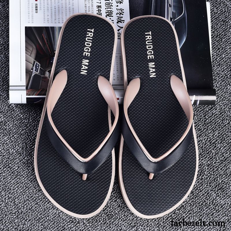 Flip Flops Herren Persönlichkeit Sommer Rutschsicher Trend Schüler Einfach Sandfarben Weiß Rot