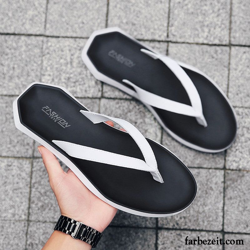 Flip Flops Herren Rutschsicher Hausschuhe England Trend Mode Sommer Schwarz