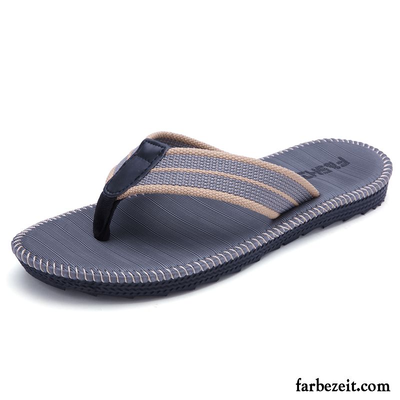 Flip Flops Herren Rutschsicher Hausschuhe Sommer Trend Lovers Schüler Sandfarben Weiß