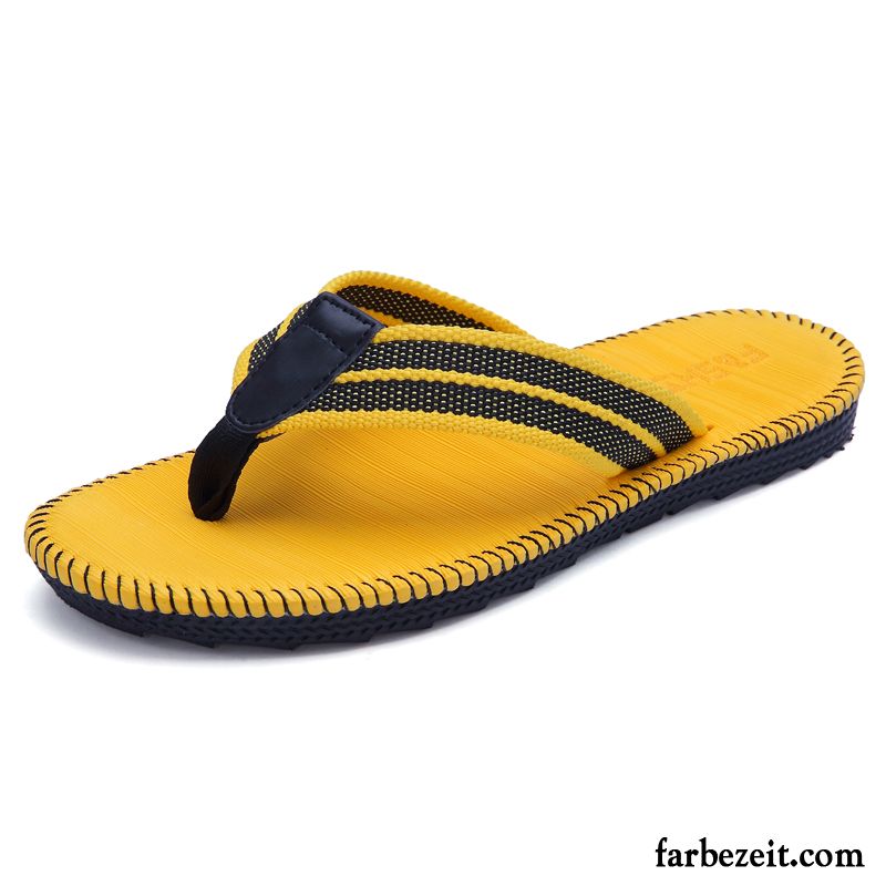 Flip Flops Herren Rutschsicher Hausschuhe Sommer Trend Lovers Schüler Sandfarben Weiß