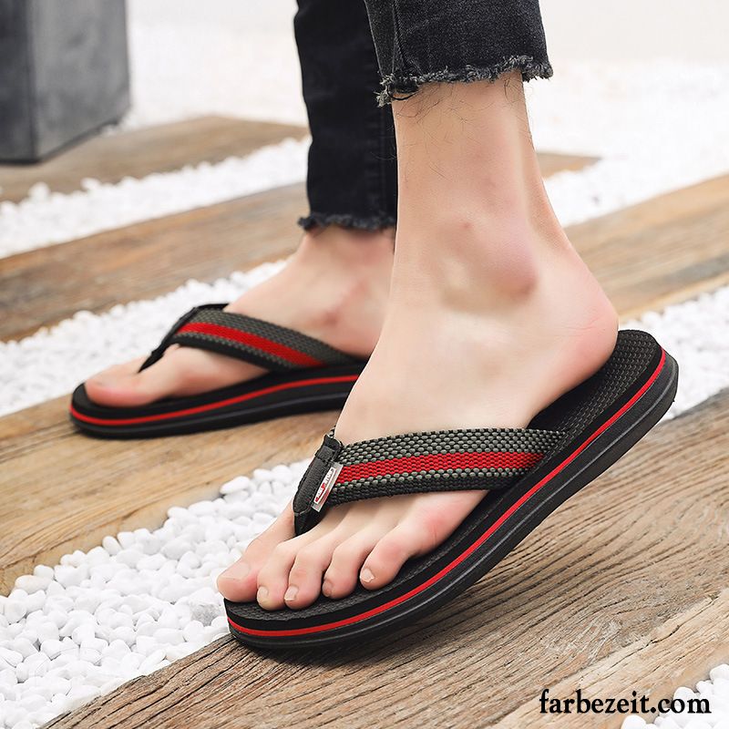 Flip Flops Herren Rutschsicher Neue Persönlichkeit Hausschuhe Trend Sommer Sandfarben Blau