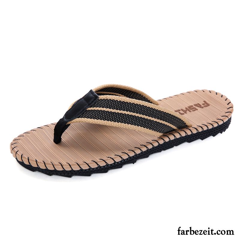 Flip Flops Herren Rutschsicher Persönlichkeit Lovers Trend Schuhe Sommer Sandfarben Gelb