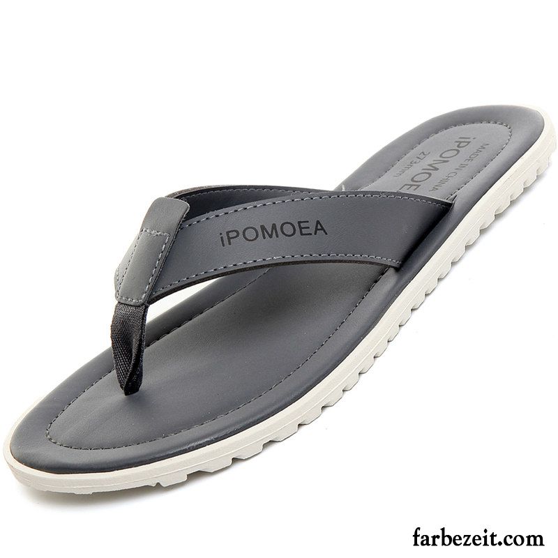 Flip Flops Herren Schuhe Hausschuhe Draussen Neue Trend Rutschsicher Sandfarben Kamelfarbe