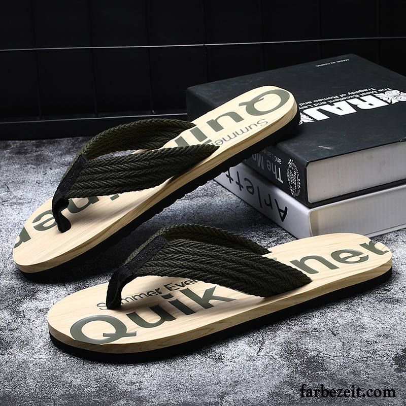 Flip Flops Herren Schuhe Hausschuhe Sommer Neue Trend Persönlichkeit Sandfarben Schwarz