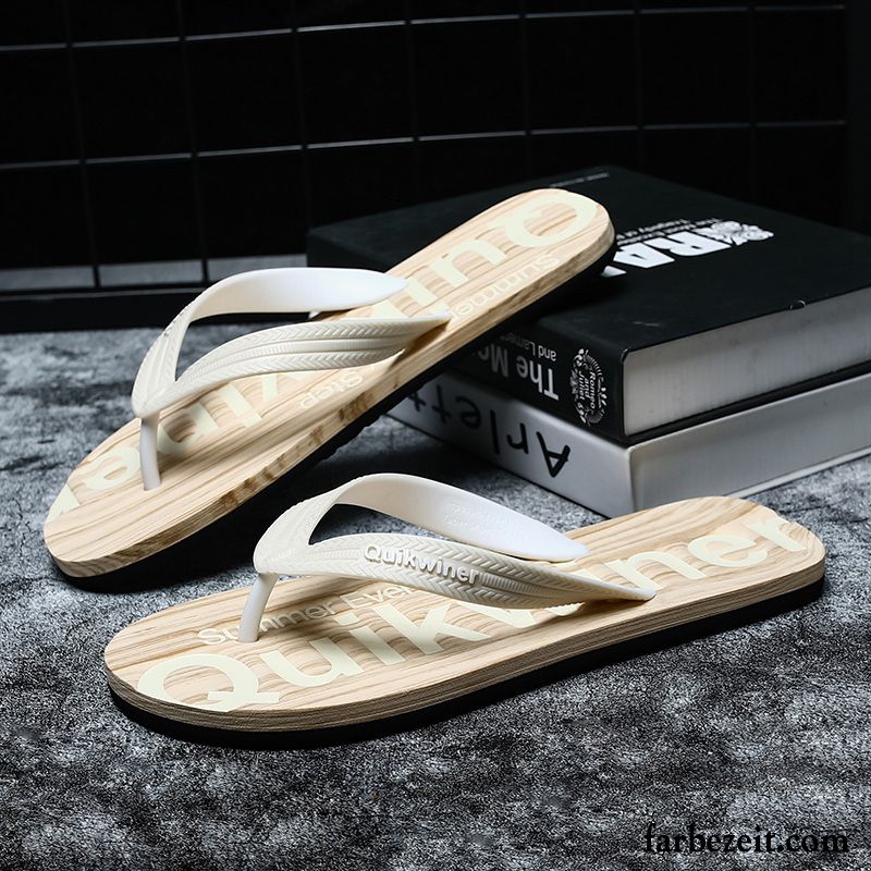 Flip Flops Herren Schuhe Hausschuhe Sommer Neue Trend Persönlichkeit Sandfarben Schwarz