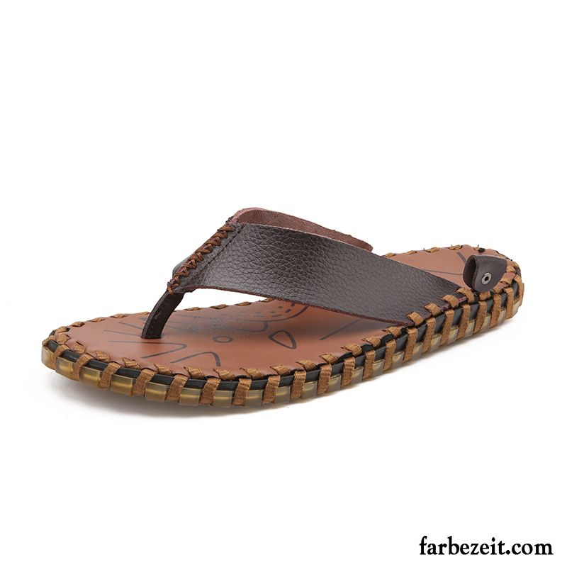 Flip Flops Herren Schuhe Trend Hausschuhe Persönlichkeit Casual Mode Sandfarben Schwarz