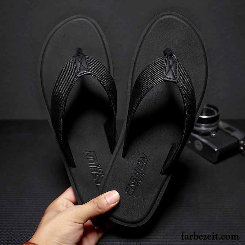 Flip Flops Herren Sommer Allgleiches Persönlichkeit Mode Neue Trend Schwarz