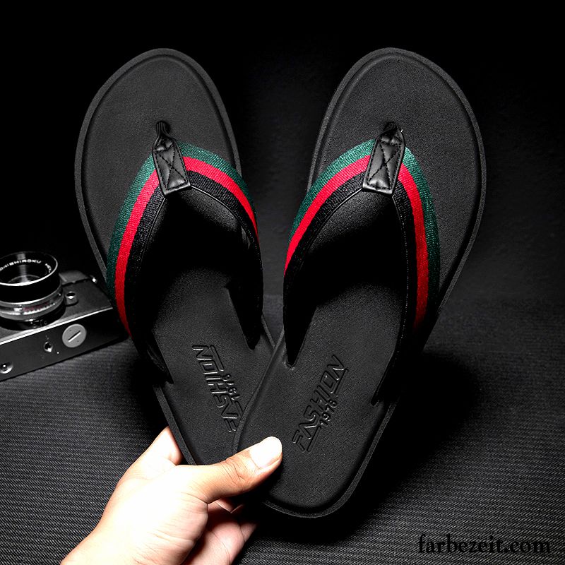 Flip Flops Herren Sommer Allgleiches Persönlichkeit Mode Neue Trend Schwarz