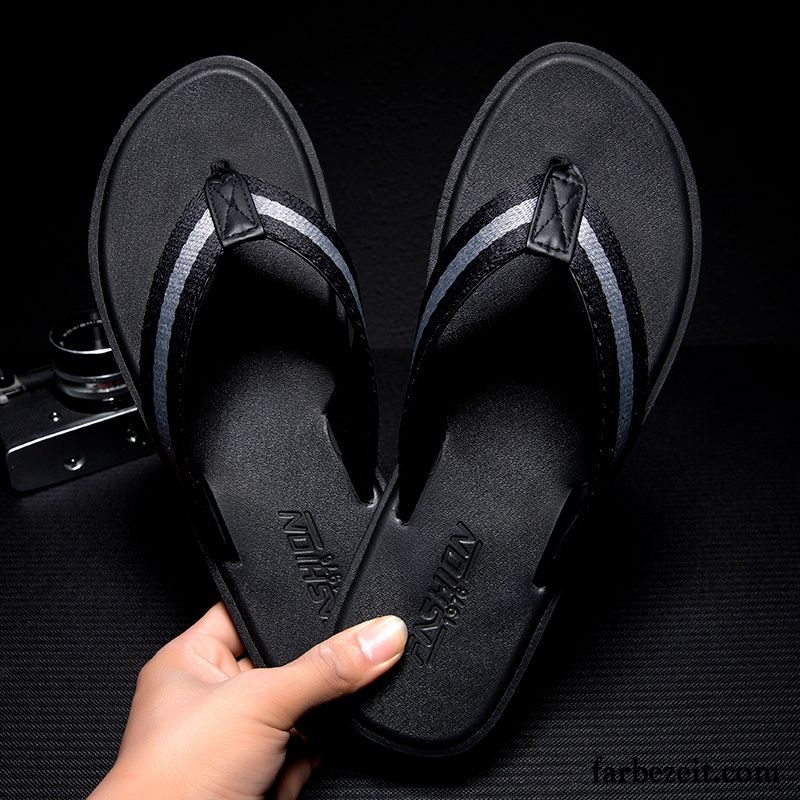 Flip Flops Herren Sommer Allgleiches Persönlichkeit Mode Neue Trend Schwarz