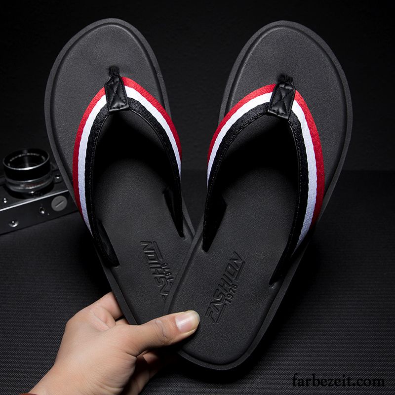 Flip Flops Herren Sommer Allgleiches Persönlichkeit Mode Neue Trend Schwarz