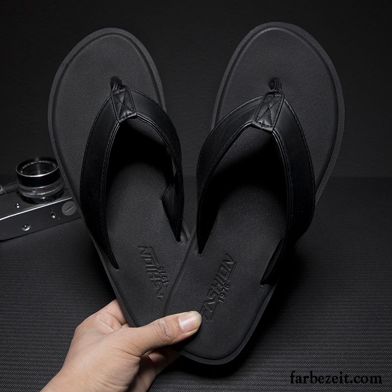 Flip Flops Herren Sommer Allgleiches Persönlichkeit Mode Neue Trend Schwarz