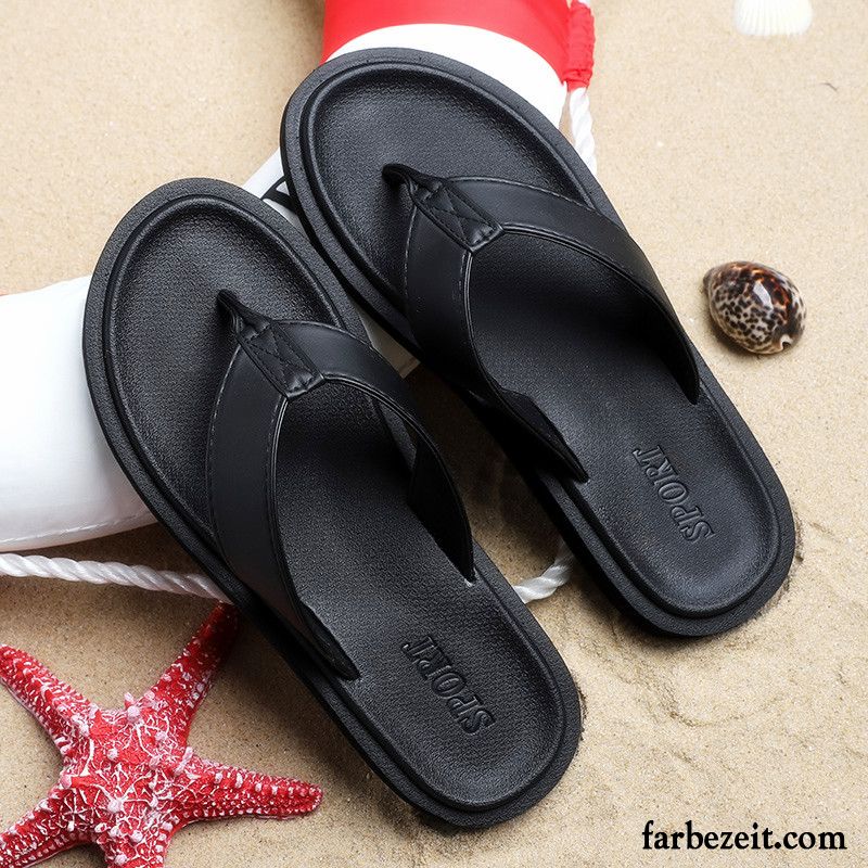 Flip Flops Herren Sommer Allgleiches Persönlichkeit Mode Neue Trend Schwarz