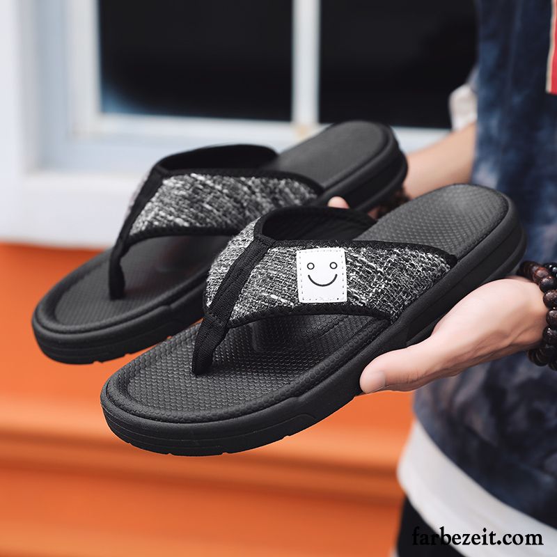 Flip Flops Herren Sommer Hausschuhe Rutschsicher Faul Persönlichkeit Neue Beige Rot