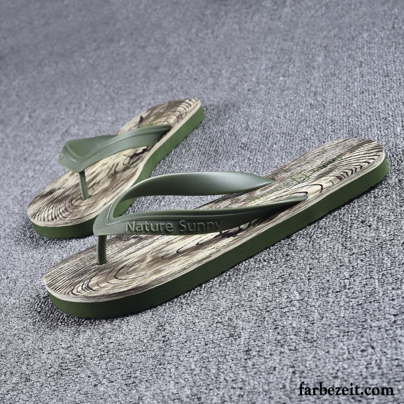 Flip Flops Herren Sommer Hausschuhe Trend Persönlichkeit Gummi Schüler Sandfarben Rot