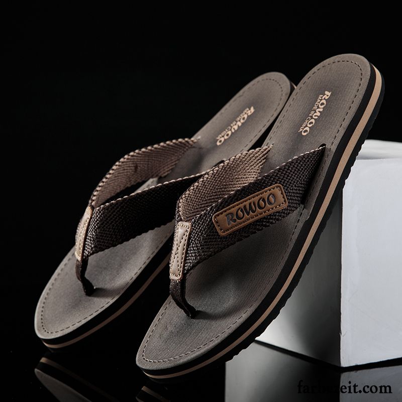 Flip Flops Herren Sommer Rutschsicher Neue Hausschuhe Trend Pantolette Sandfarben Schwarz