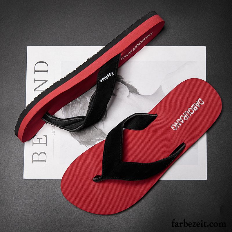 Flip Flops Herren Sommer Rutschsicher Neue Trend Hausschuhe Mode Sandfarben Braun