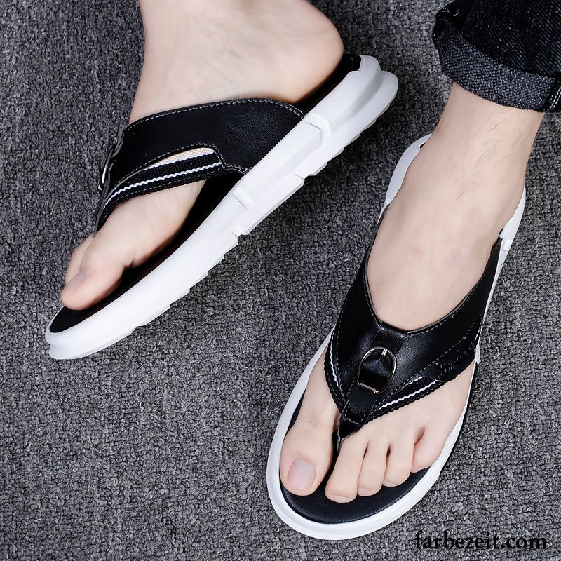 Flip Flops Herren Sommer Trend Hausschuhe Mode Persönlichkeit Pantolette Weiß