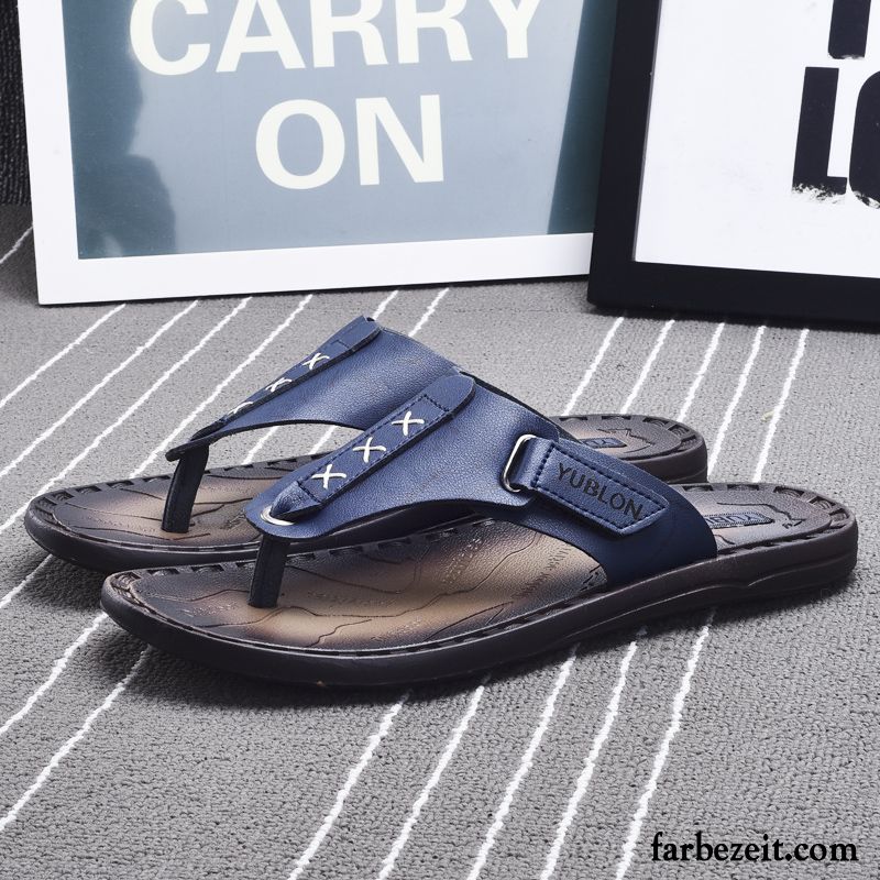 Flip Flops Herren Sommer Trend Persönlichkeit Draussen Pantolette Rutschsicher Sandfarben Braun