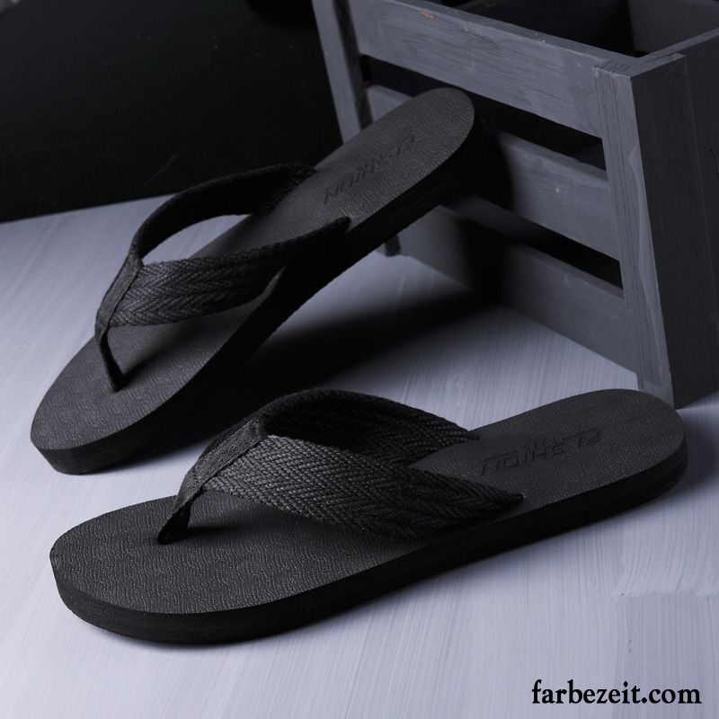 Flip Flops Herren Trend Casual Persönlichkeit Sandalen Rutschsicher Schuhe Sandfarben Schwarz