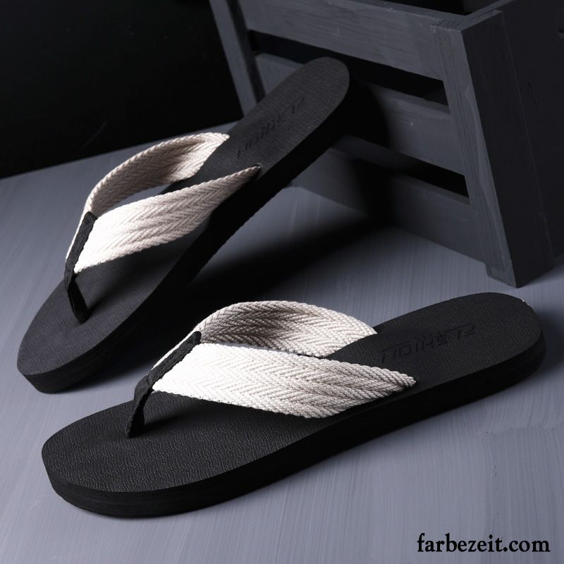 Flip Flops Herren Trend Casual Persönlichkeit Sandalen Rutschsicher Schuhe Sandfarben Schwarz