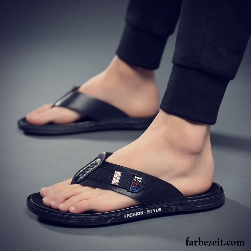 Flip Flops Herren Trend Casual Sommer Weiche Sohle Persönlichkeit Neue Sandfarben Weiß