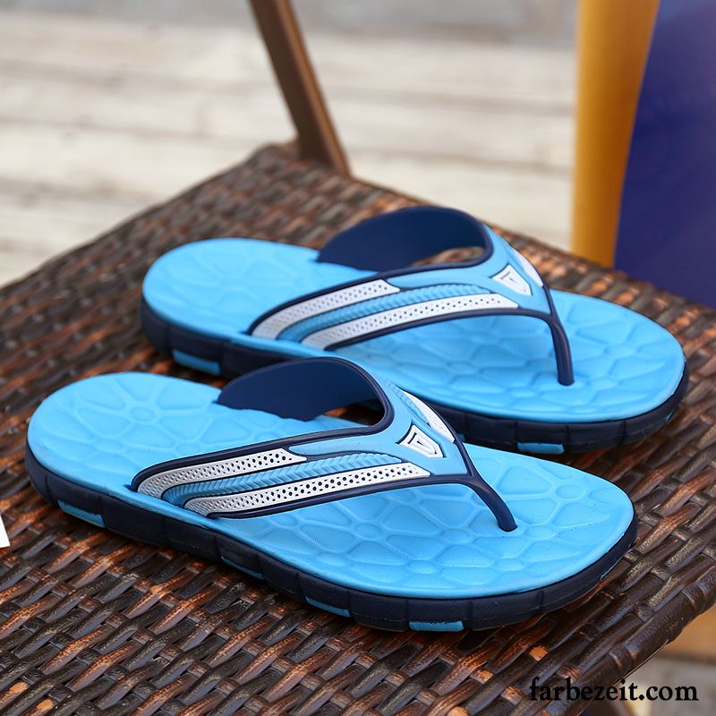 Flip Flops Herren Trend Pantolette Einfach Casual Sommer Tragen Grün Sandfarben Blau