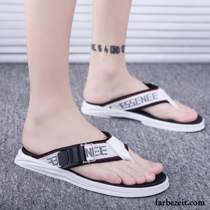 Flip Flops Herren Trend Sandalen Rutschsicher Sommer Weiche Sohle Neue Sandfarben Schwarz