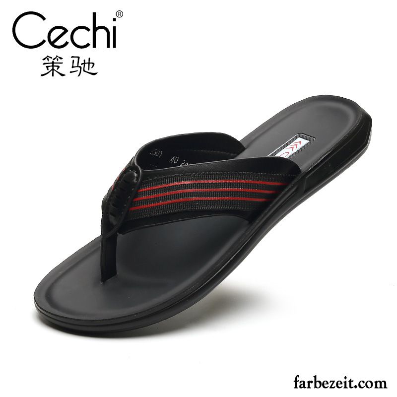 Flip Flops Herren Weiche Sohle Neue Persönlichkeit Hausschuhe Rutschsicher Sommer Sandfarben Rot